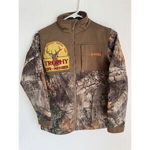 Habit Camouflage Jacket Realtree Youth with VTG Hunting Patch Brown